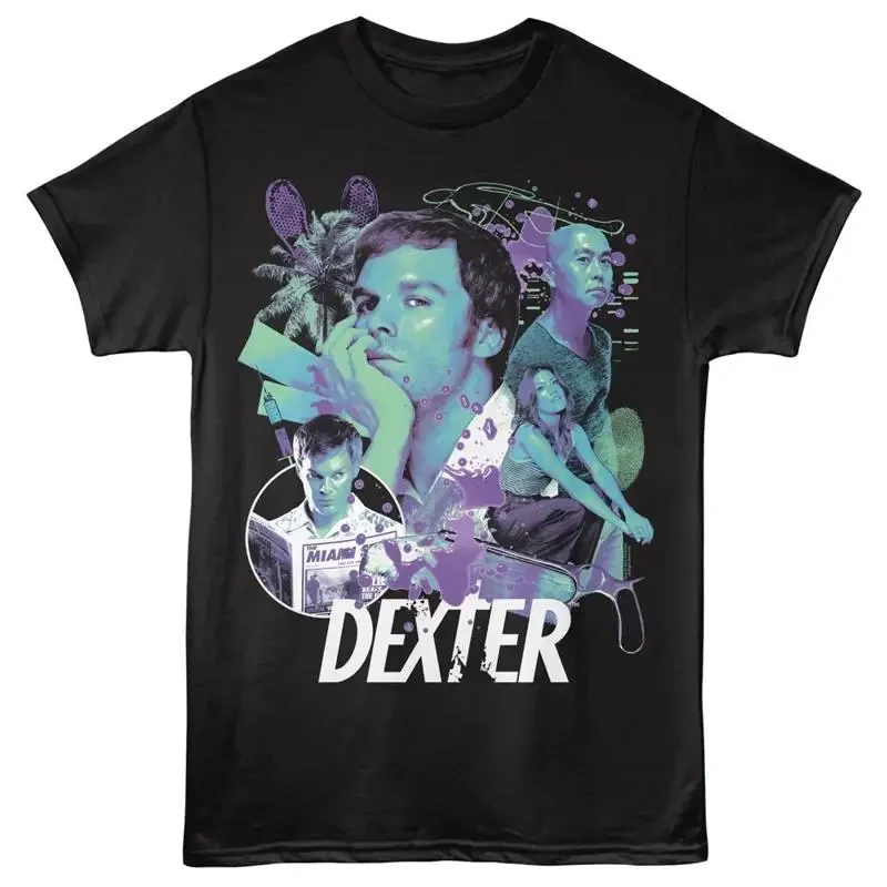 Dexter Morgan T Shirt Neon Collage Tv Show New Mens Official Black Merch