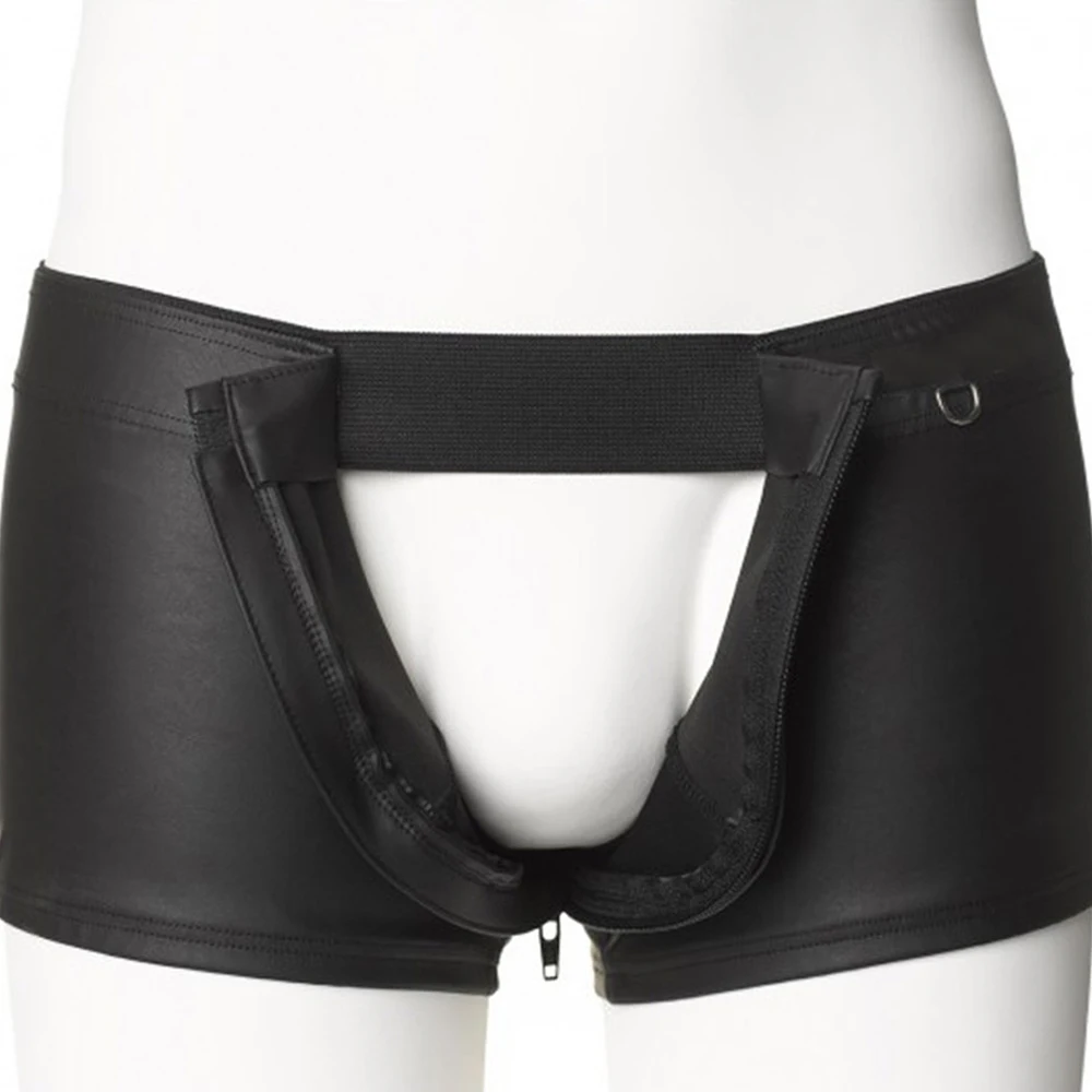 Boxer en Faux cuir pour homme, sous-vêtement doux, confortable, de haute qualité, avec fermeture éclair