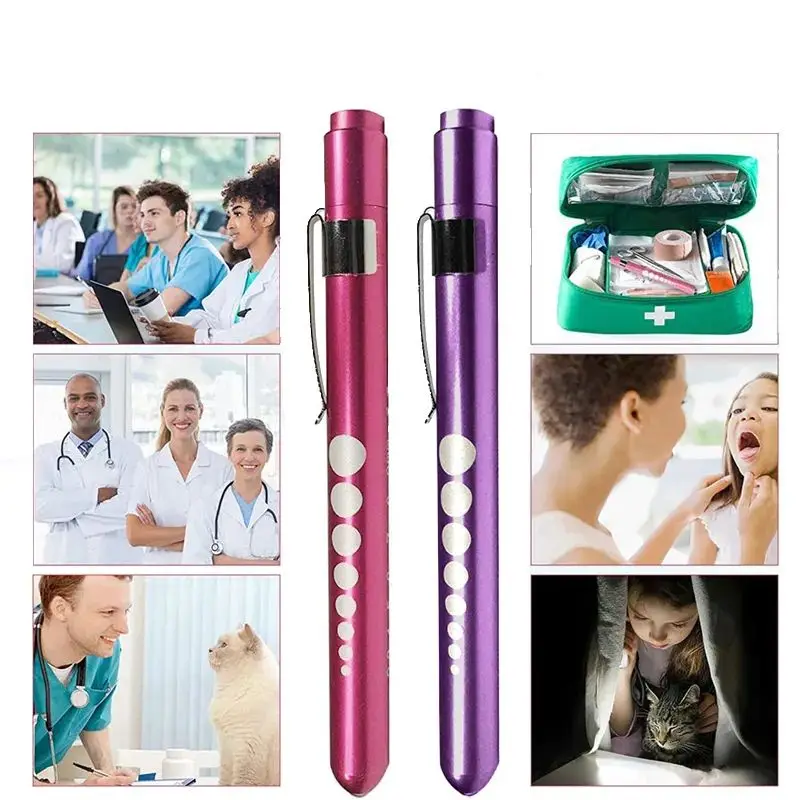 1pcs Rescue Medical LED Pen Light  Flashlight with Pupil Gauge and Ruler  without Batteries for Nursing Students Doctors