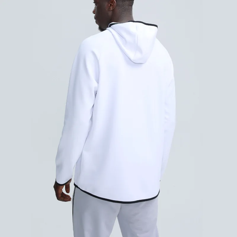 New Hooded Sports Sweater Men's Long Sleeve Standing Neck Sports Hoodies Loose Fit Running Training Fitness Sweater