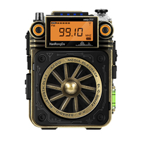 HRD-777 FM MW SW VHF WB Full-Band Radio Fingertip Gyroscope Mini Radio Multi-Function Bluetooth Speaker Emergency Survival Radio