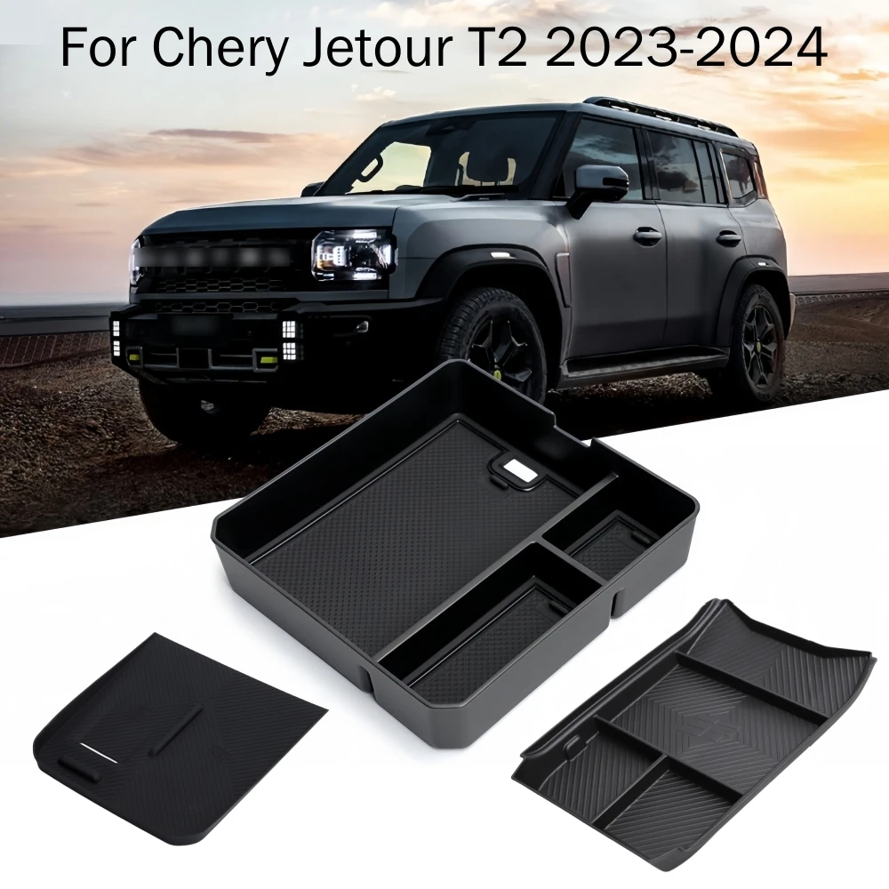 For Chery Jetour T2 Traveler 2023 2024 2025 Armrest Storage Box Cup Holder Lower storage box Under Center Console Organizer