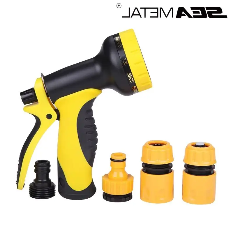 SEAMETAL 10-Modus-Auto-Wasserpistolen-Set, Multifunktionales Wasch- und Gartensprühset für Auto, Haushalt und Garten