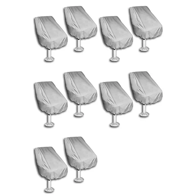 L68A 10 Pack Boat Seat Cover, Outdoor Waterproof Pontoon Captain Boat Bench Chair Seat Cover, Chair Protective Covers