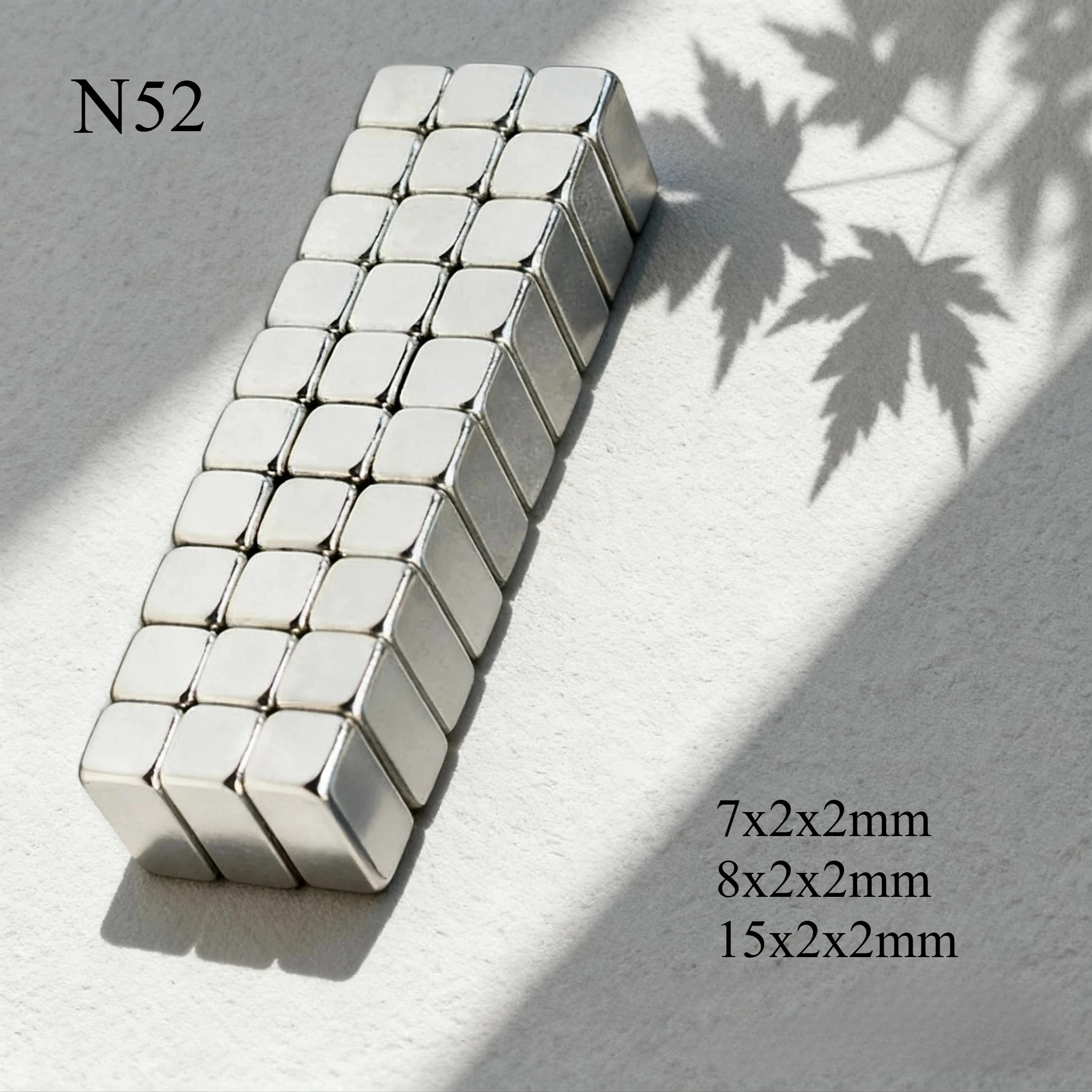 N52 10x2x2 15X2X2 15x5x2 15x3x2 7x2x2 Rectangle Square Neodymium Block Strong Magnet Search Magnetic industrial  motor generator