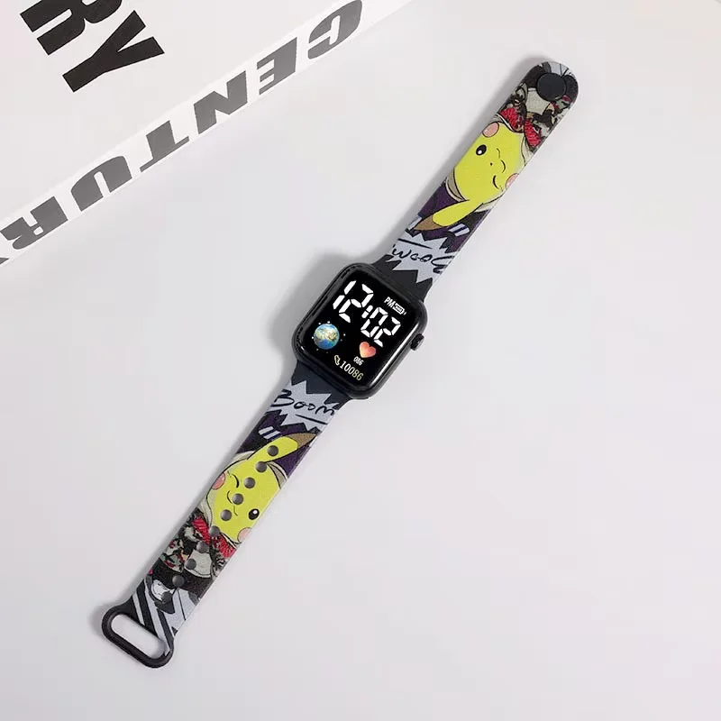 Orologio elettronico intelligente Sanrio carino Hello Kitty stampato a colori per studenti LED Orologio elettronico con pulsante Y1 quadrato stampato alla moda