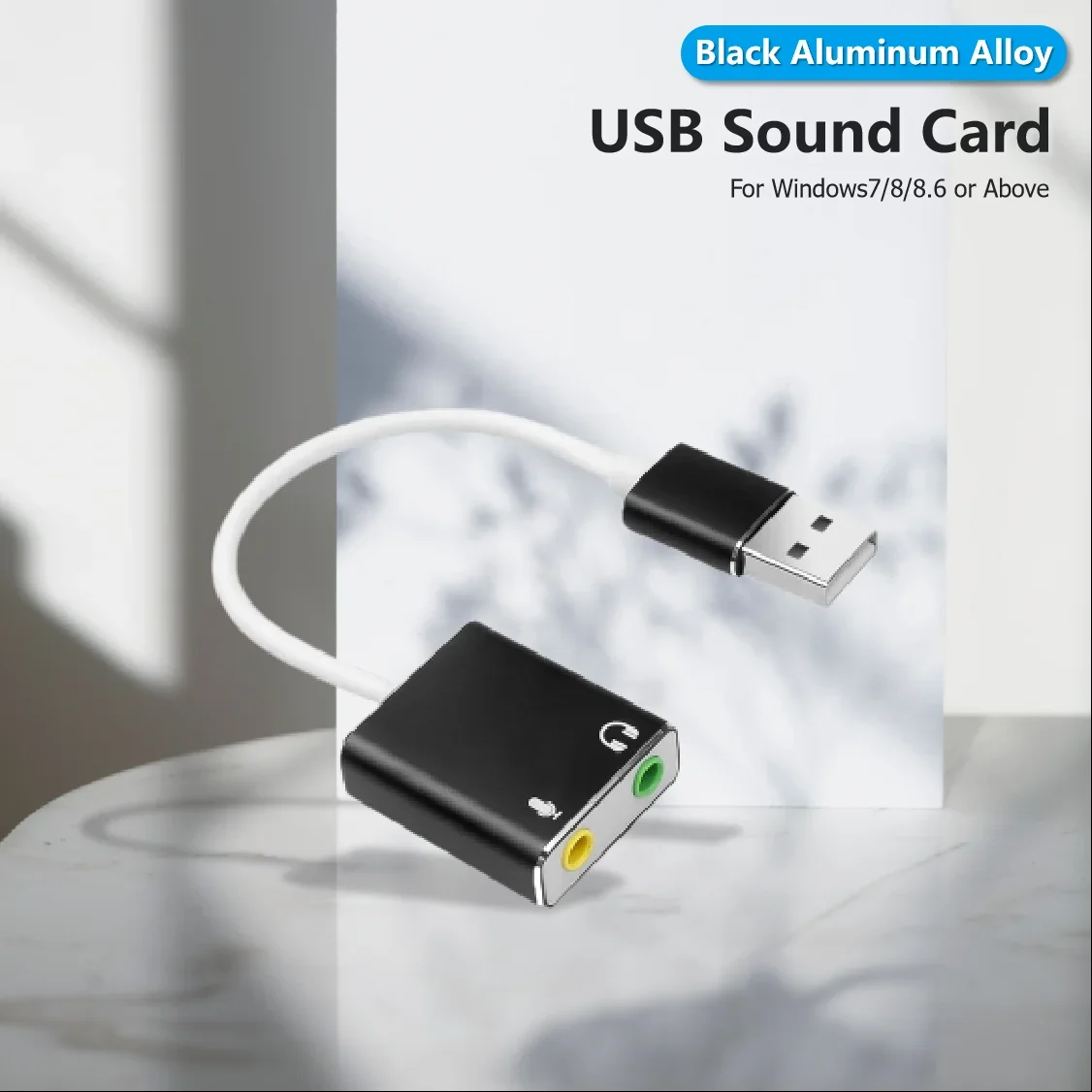 Sound Card USB Audio 7.1 Channel 3.5mm Jack Microphone Audio Adapter USB Sound Card For PC Headset Stereo External Sound Adapter