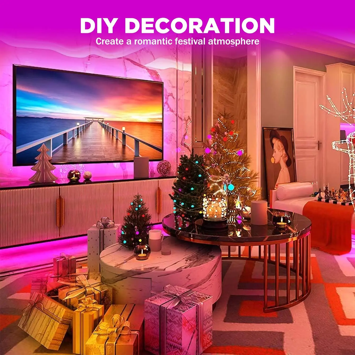 DC5V USB RGB LED Strip With Bluetooth APP Music Sync For TV Backlight Party Bedroom PC Party Decoration Game Screen USB Powered