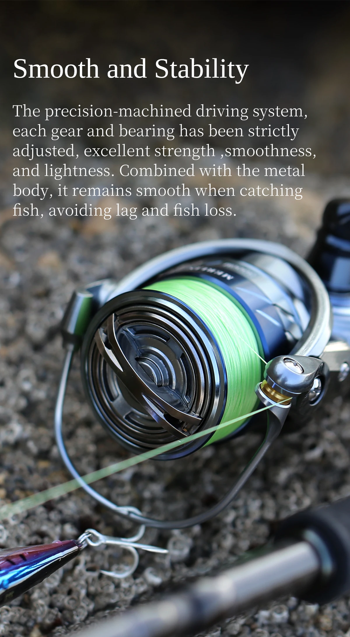 TSURINOYA METAL Spinnrolle MERLIN 1000 C2000S 165g Baitcast-Rolle ULTRALEICHT & VIELSEITIG Salzwasser-Bass-Hechtrolle – Detail 11