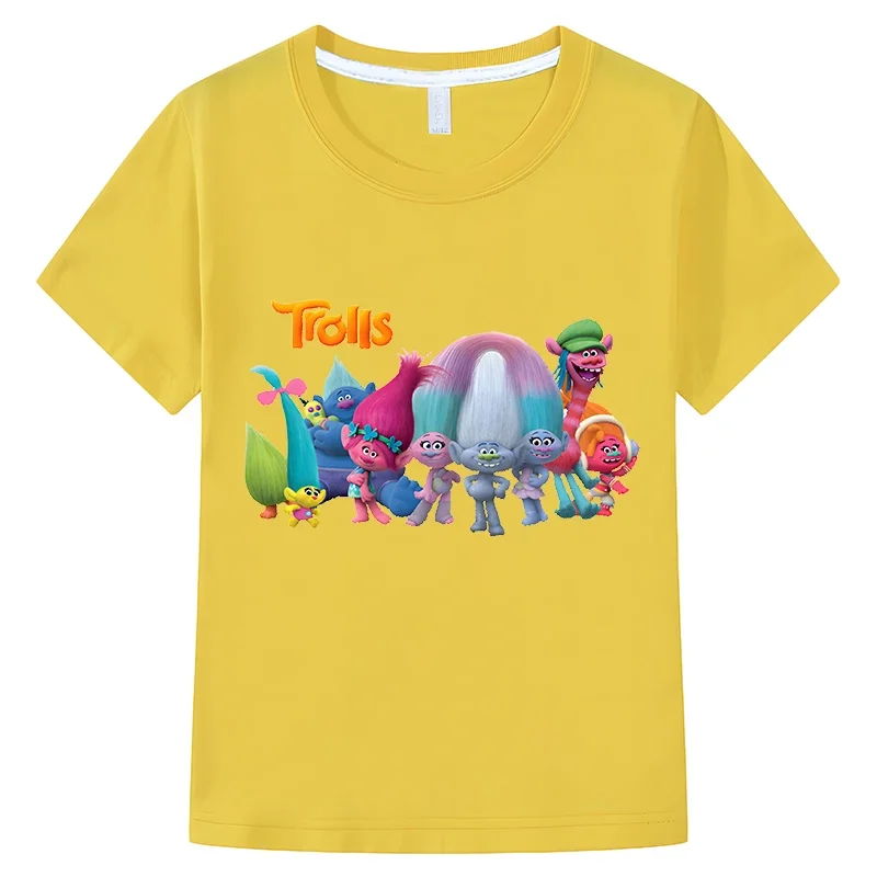 Summer Fantasia Balloon Trolls Clothes Girls T-shirt Children Tee Boys 100%Cotton Short Sleeve Tops y2k kids clothes Cotton