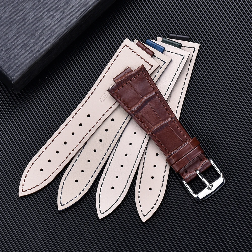 12mm Cowhide Leather Watchband For Tissot PRX series Strap T137.407 T137.410 Super Player Bracelet Convex End Men\'s Wrist Straps