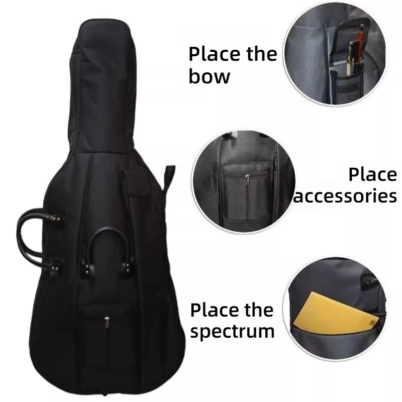 Oxford Cloth Cello Bag Thickened Rainproof Dustproof Drop-proof Shoulders Portable Cello Bag Musical Instrument Accessories