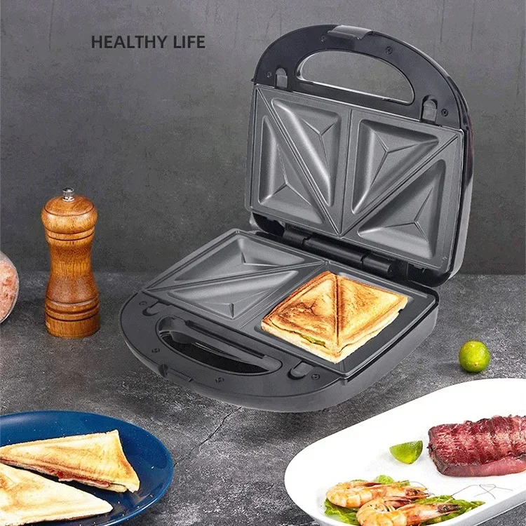 Professionelle Dual-Frühstücksmaschinen, tragbarer Mini-Sandwichmaker, Panini-Grill mit austauschbaren Platten