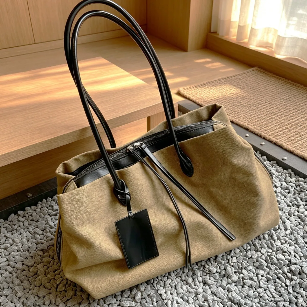 2026 New Women's Multi-Layer Suede Tote Bag Large Capacity Commuter Versatile Single Shoulder Crossbody Bag