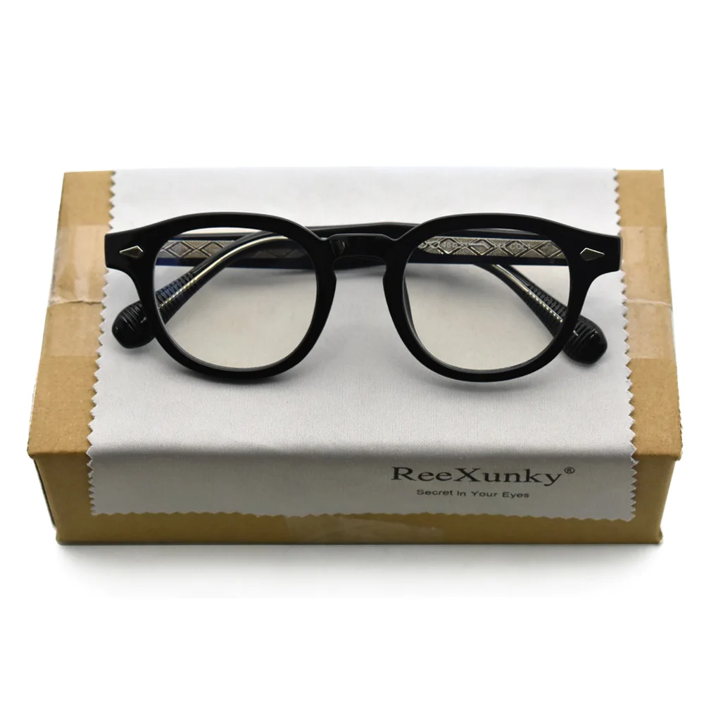 Unisex Anti Blue Light Computer Glasses Men Vintage Square Gaming Glasses Women Spring Hinge Optical Rivets Metal Insert Frame