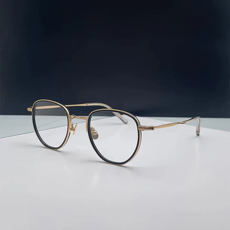 

2022 Eyeglasses Women Luxury Brand Japanese Hand-made Titanium Oval Glasses Frame Prescription for Men and Women