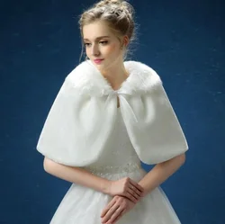 Écharpe de mariage en fausse fourrure pour femme, vêtement d'hiver chaud, Boleros