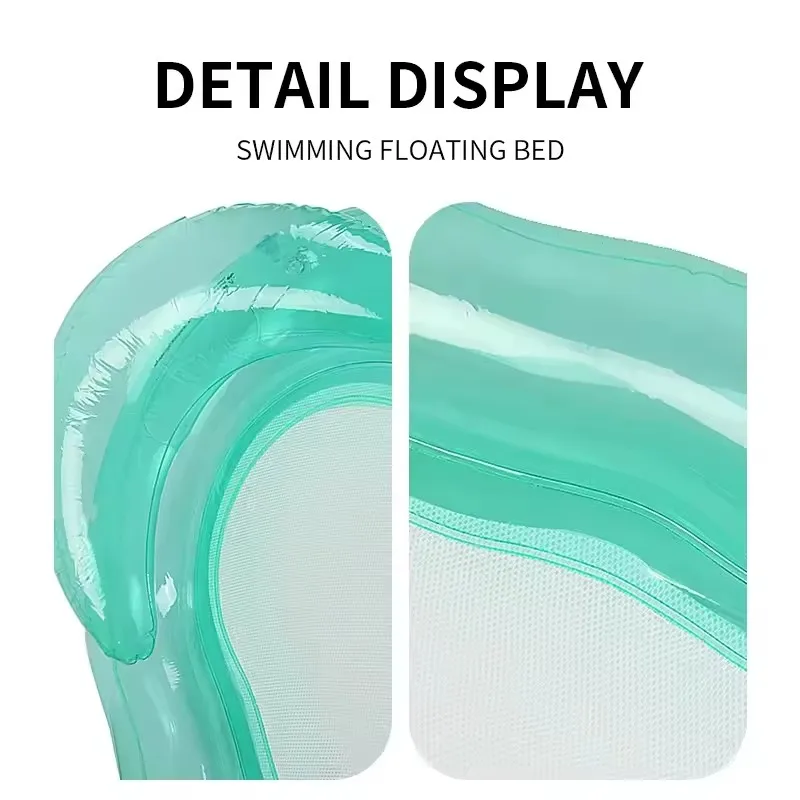 Colchón de aire flotante de agua plegable, ondulación transparente, piscina de verano, flotador inflable para playa, cama de natación, juguete de agua para chico y adulto