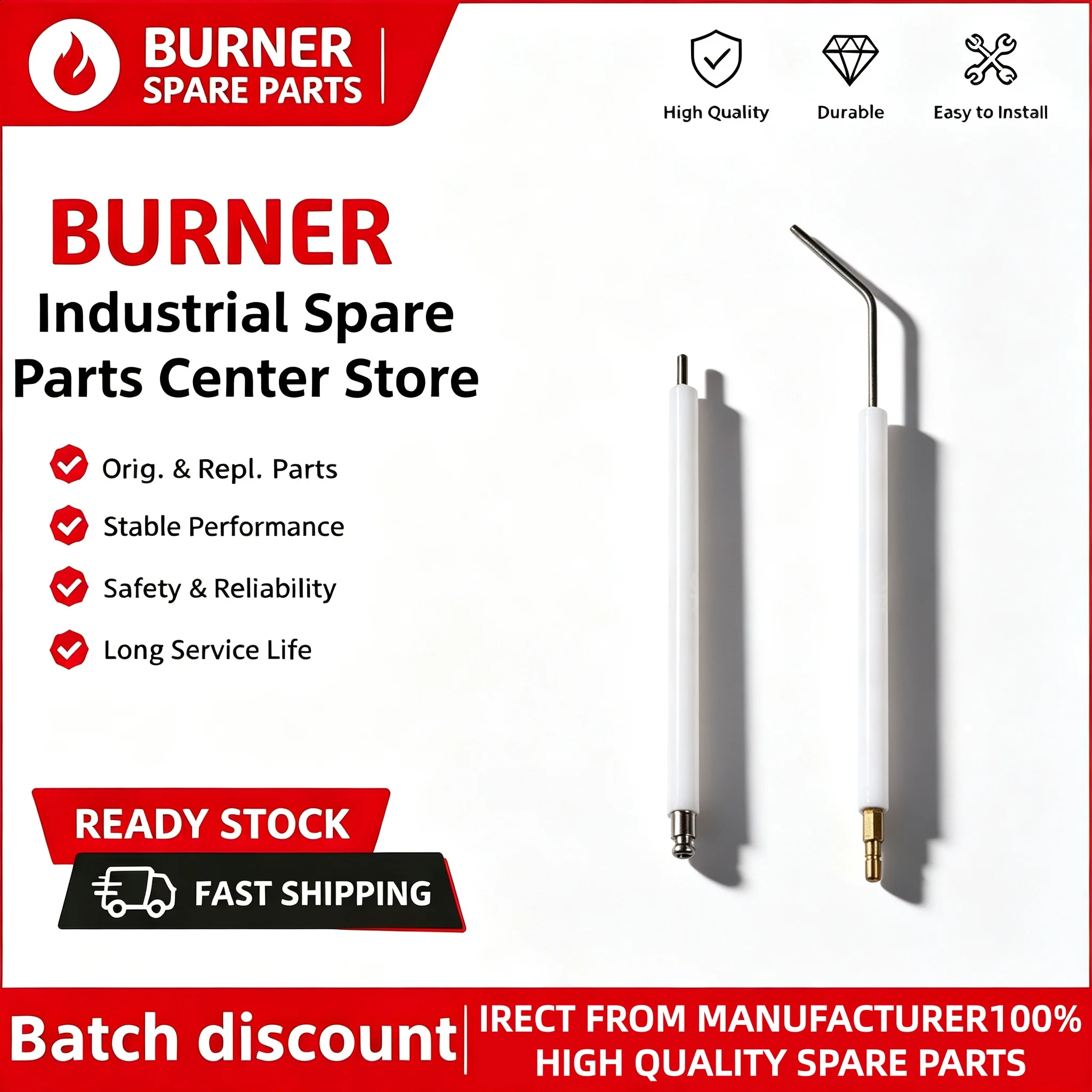 Ignition Rod Ion Probe Ignition Electrode Compatible with BTG28 BTG20 BTG11 TBG150 TBG210P Industrial Boiler Burner Spare Parts