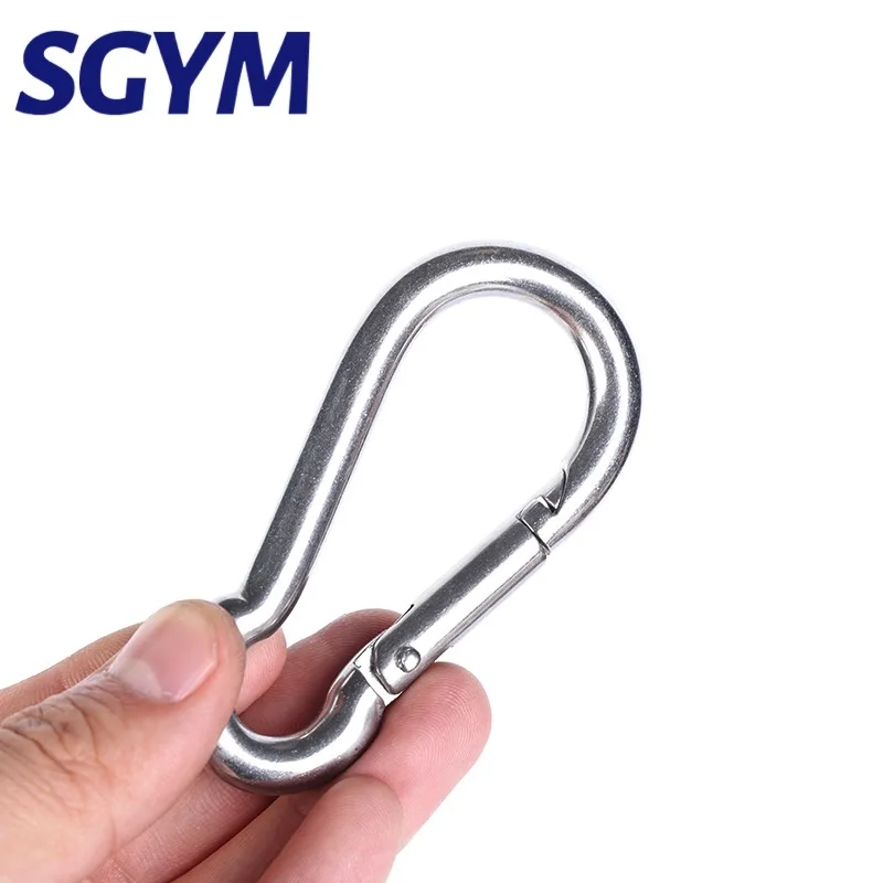 Carabiner Clip Stainless Steel 304 M4 M5 M6 M7 M8 M10 M11 M12 Locking Durable Spring Snap Hook Carabiner Clips for Outdoor