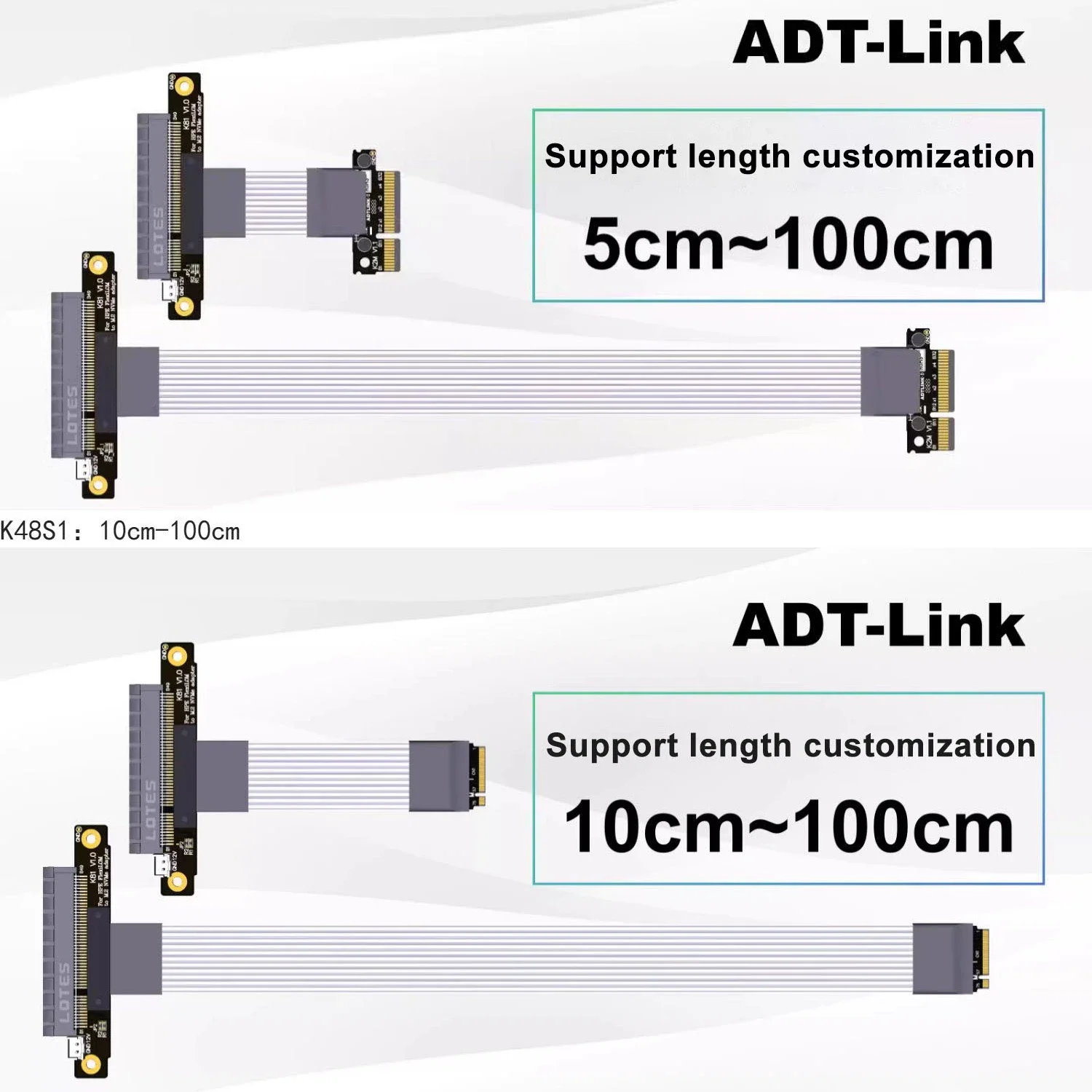 ADT-Link HPE FlexibleLOM FLR Network Card to M.2 NVMe PCIe x4 Adapter Extension Cable Inclub K28M1 & K48S1-Customizable Solution