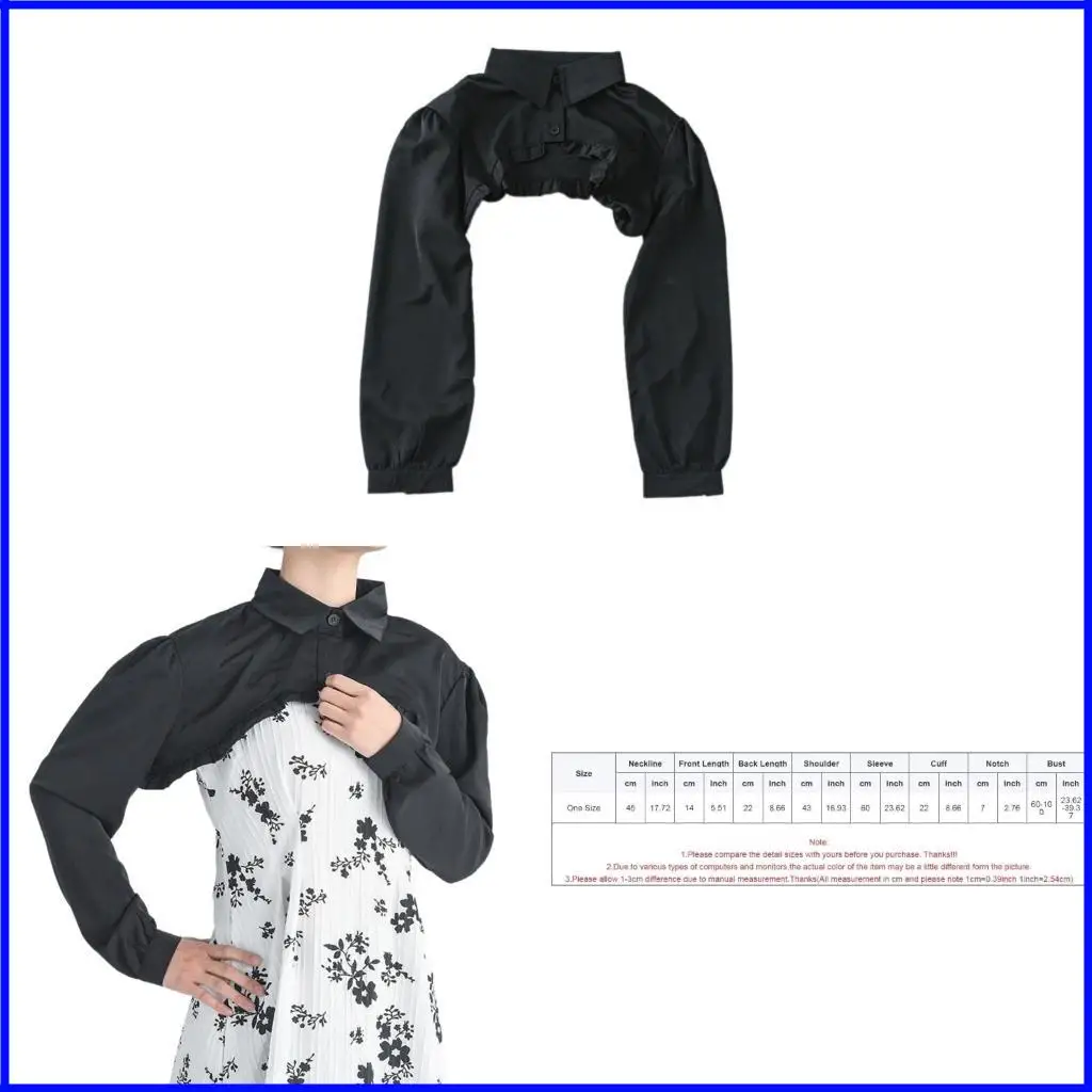 

Fake Collar Detachable Dickeys Blouse Sun Protections Half Shirt Blouse Crop Top