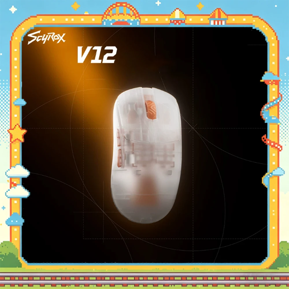 SCYROX V12L/V12M Mouse Dual Mode Wireless Mouse 8000Hz Polling Rate,Paw Next 1,Nordic 54 Lightweight Gaming Mice PC Accessories