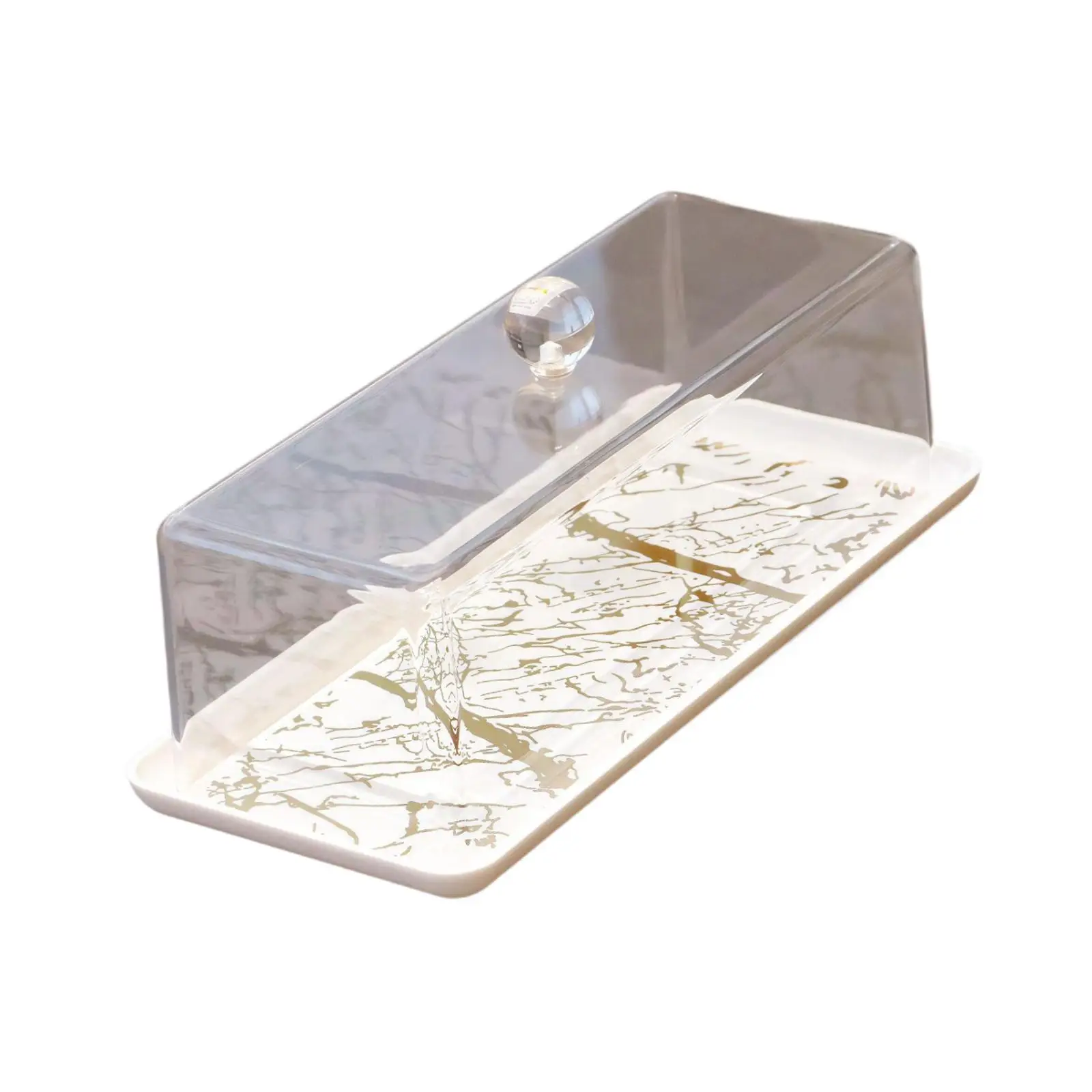 Clear Acrylic Cake Stand with Lid Rectangle Pastry Holder for Buffet Bakery Dessert Showcase