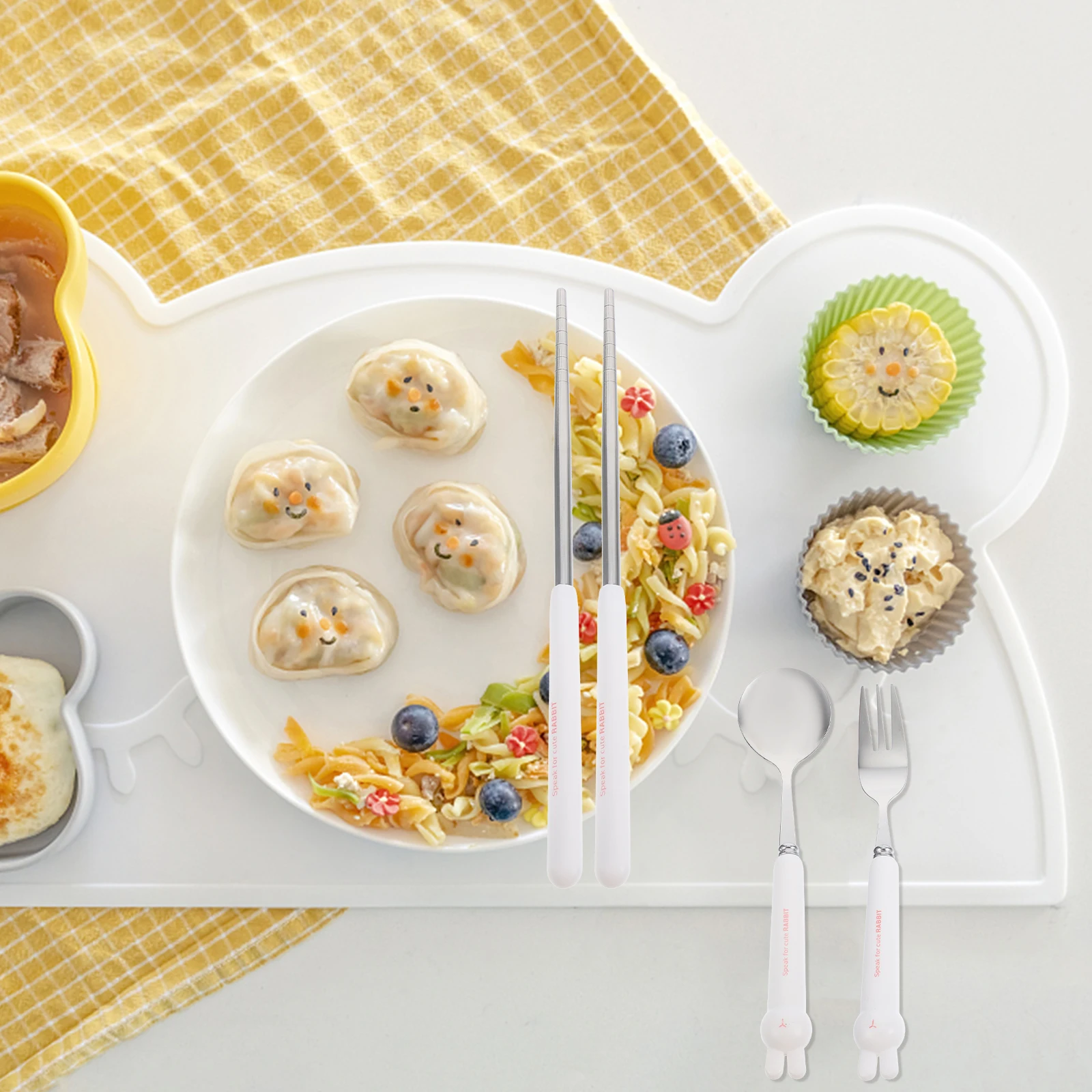 

Stainless Steel Portable Tableware Set Fork Spoon Chopsticks Kit Easy Clean Travel Utensils For Students Office Outdoor