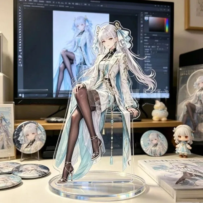 Wuthering Waves Jinhsi Cartethyia Acrylic Stand Game Character Figurine Desktop Decor Otaku Collectible Souvenir Gift Keychain