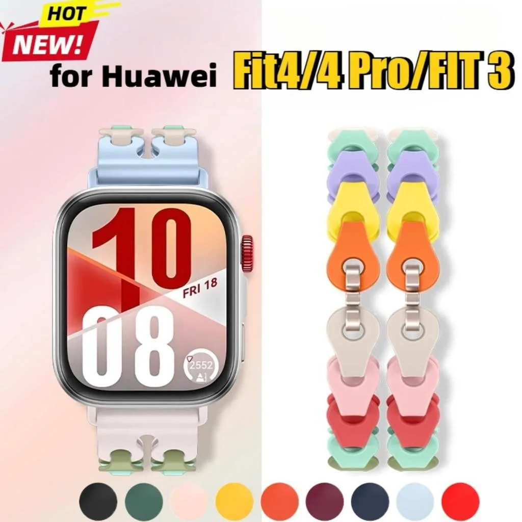 Силиконовый ремешок-цепочка для Huawei Fit 4/4 Pro, браслет, регулируемый ремешок для Huawei Fit 3 2 1, сменный ремешок для часов