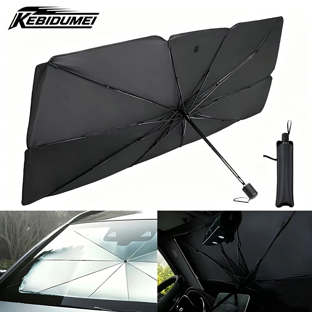 Sombrinha para Carro KEBIDUMEI, Protetor Solar para Para-brisa, Sombrinha Dobrável, Proteção de Verão, Isolamento Térmico para Carro, Acessórios para Carro
