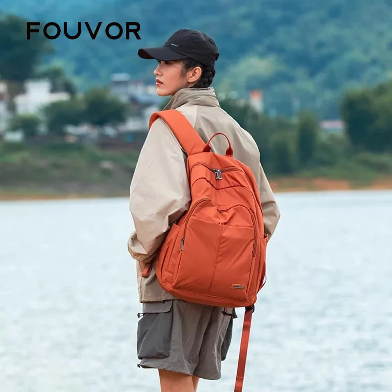 Fouvor Women's Large Capacity Backpack Waterproof Oxford Cloth Lightweight Travel Outdoor School Bag  for Men 2961-21 2961-22