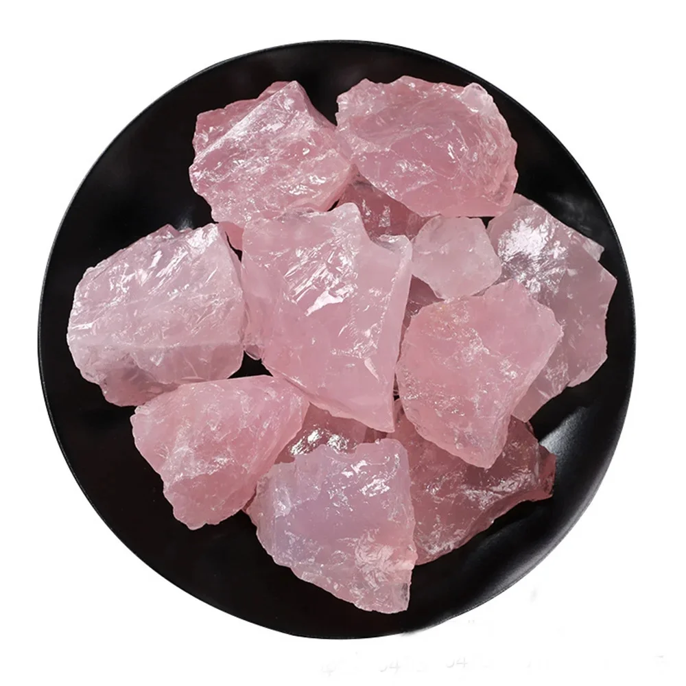 Pure Natural Pink Rose Quartz Rough Raw Crystal Stone Rock Mineral Specimen Healing Reiki Home Decoration Large Size 1pc Random