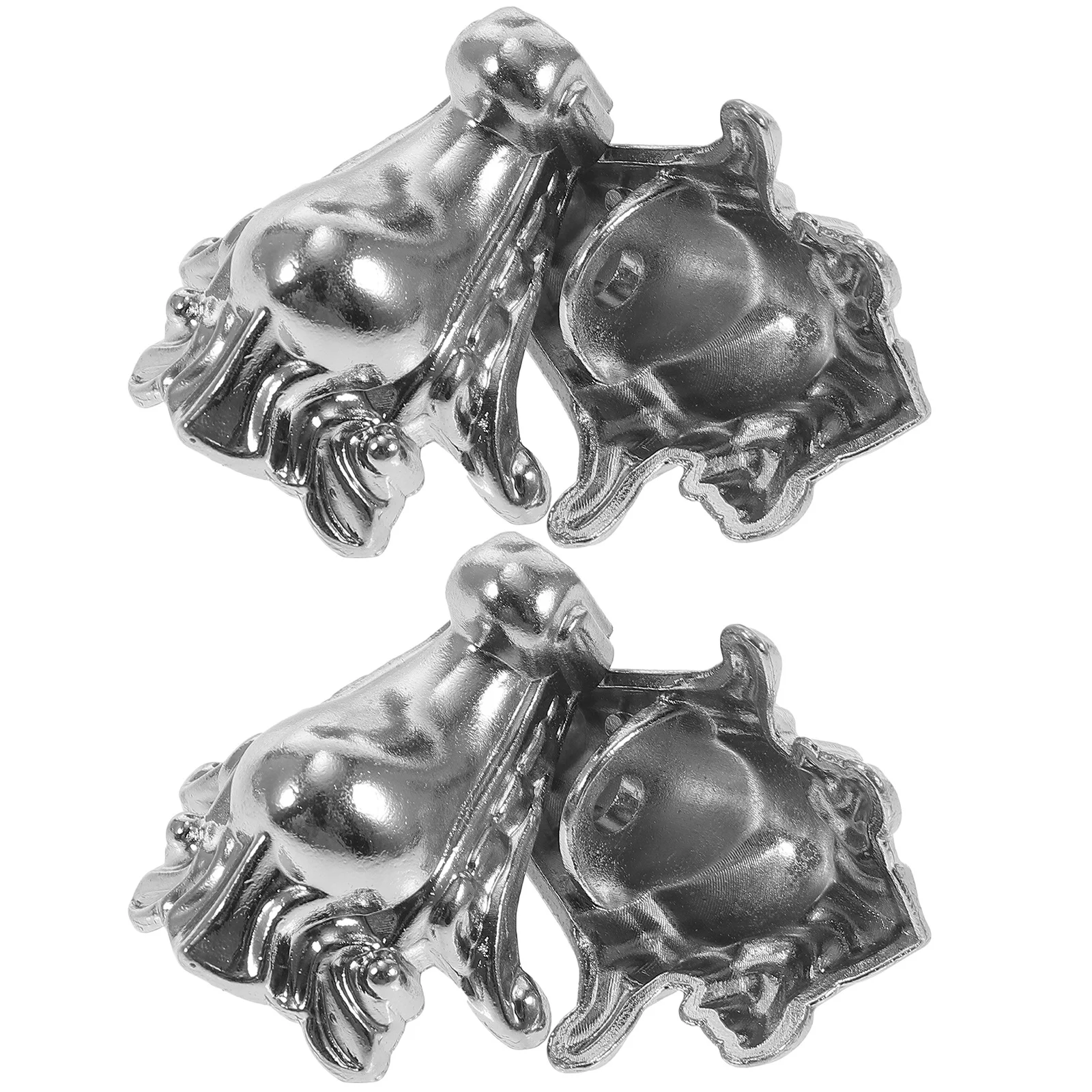 

4pcs Box Legs Wood Case Corner Protector Zinc Alloy Jewelry Box Feet Vintage Style Gift Cabinet Protectors Silver Rounded Tip