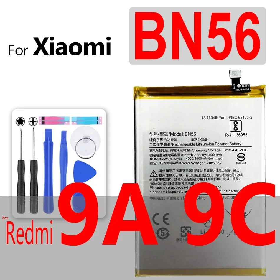 BN31 BN41 BN43 BM46 Battery For Xiaomi Redmi Note 3 3S 3X 4 Prime 4X 4A 5 Plus 5A 6 Pro 6A 7 7A 8 8A 8T 9 9A 9S 10X