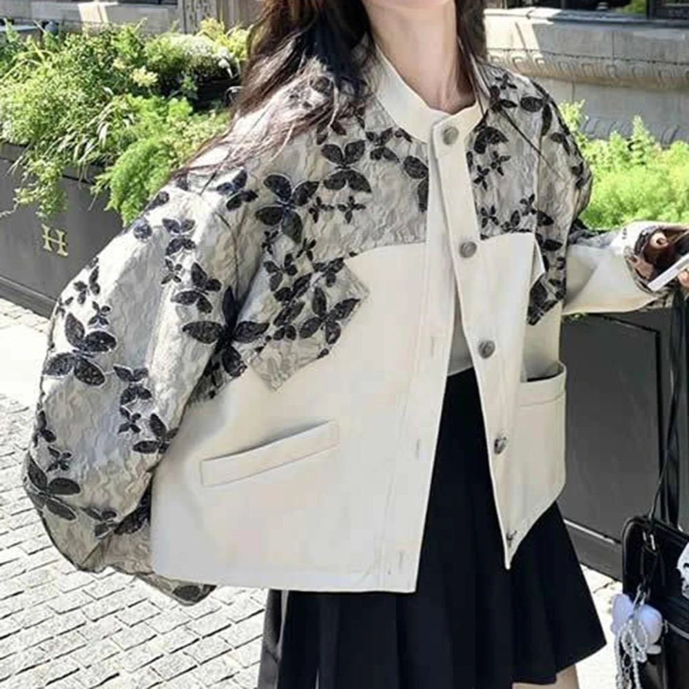 good-looking pu leather jacket short jacket for women's 2025 spring and autumn super popular heavy industry design jacket