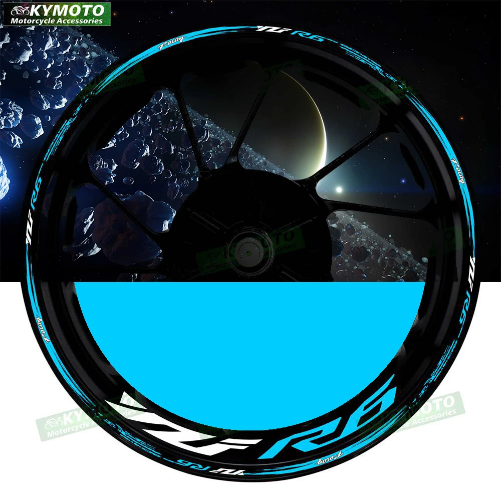 For YZF R 6 R6 motorcycle accessories 17 inch front and rear wheel stickers modified reflective wheel rim stickers decoration