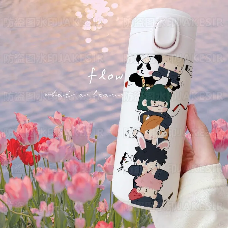 Jujutsu KaisenSatoru Gojo Getou Suguru Fushiguro Megumi bottiglia d\'acqua Anime periferiche Cute Cartoon Thermos Cup Kawaii Water Cup