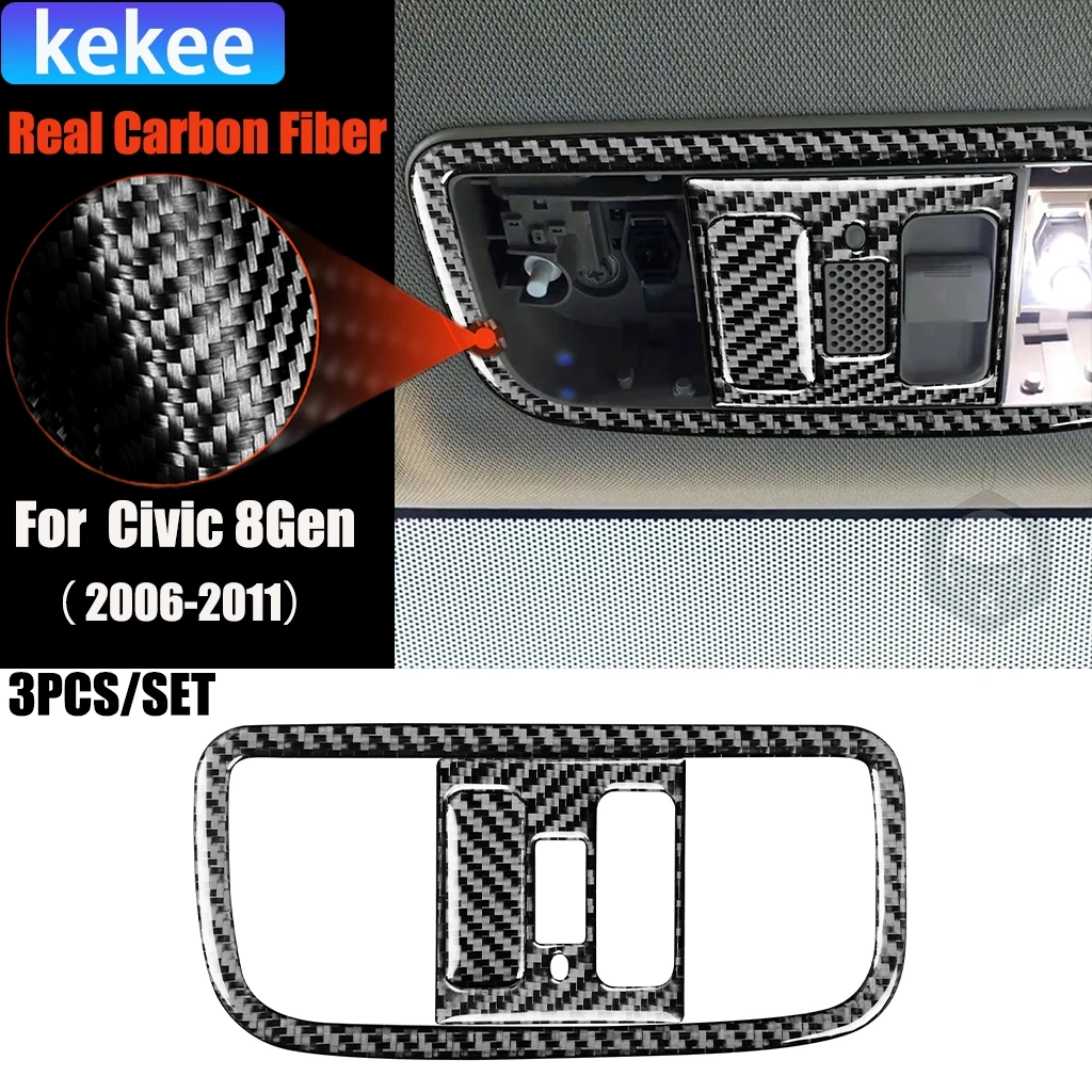 

Carbon Fiber Car Accessories Reading Light Modified Interior Trim Cover Sticker For Honda Civic 8th Gen 2006 2007 2008-2011