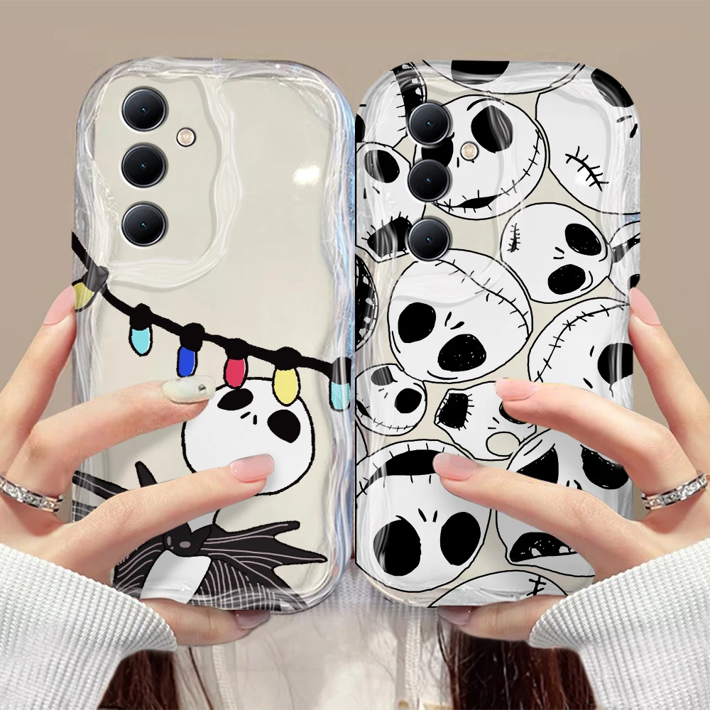 Nightmare before Christmas 3D Wave Case For Samsung A73 A72 A71 A55 A54 A53 A35 A34 A33 A25 A24 A23 A15 A14 A13 A05 4G 5G Cover