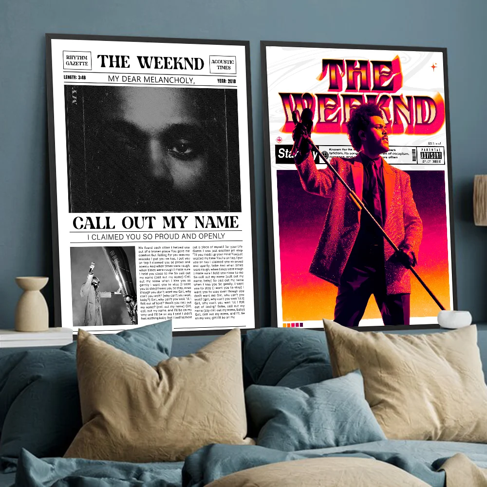 Singer The Weeknd Poster Self-adhesive Art Poster Whitepaper Prints Posters Artwork Aesthetic Art Wall Painting