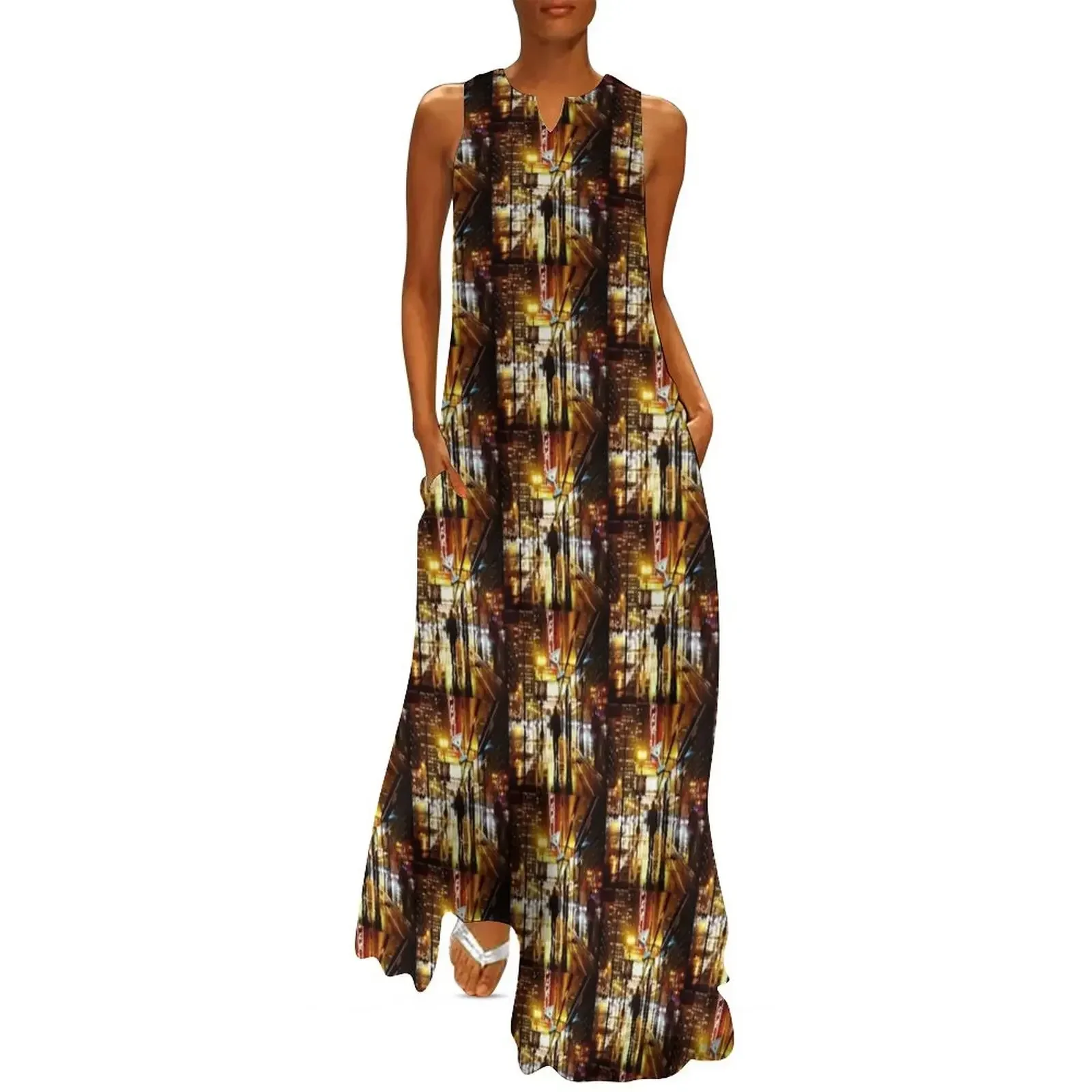 

Rain-Soaked City Street Long Dress woman dress dresses with long sleeves ceremony dresses Dress