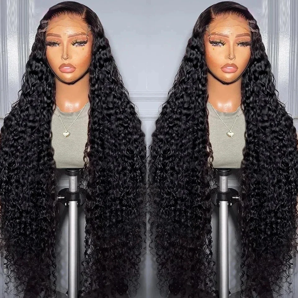 HD Transparent Lace Glueless Wig Deep Wave Lace Frontal Human Hair Wig 200 Density 13x6 Brazilian Hair Front Wig For Black Women