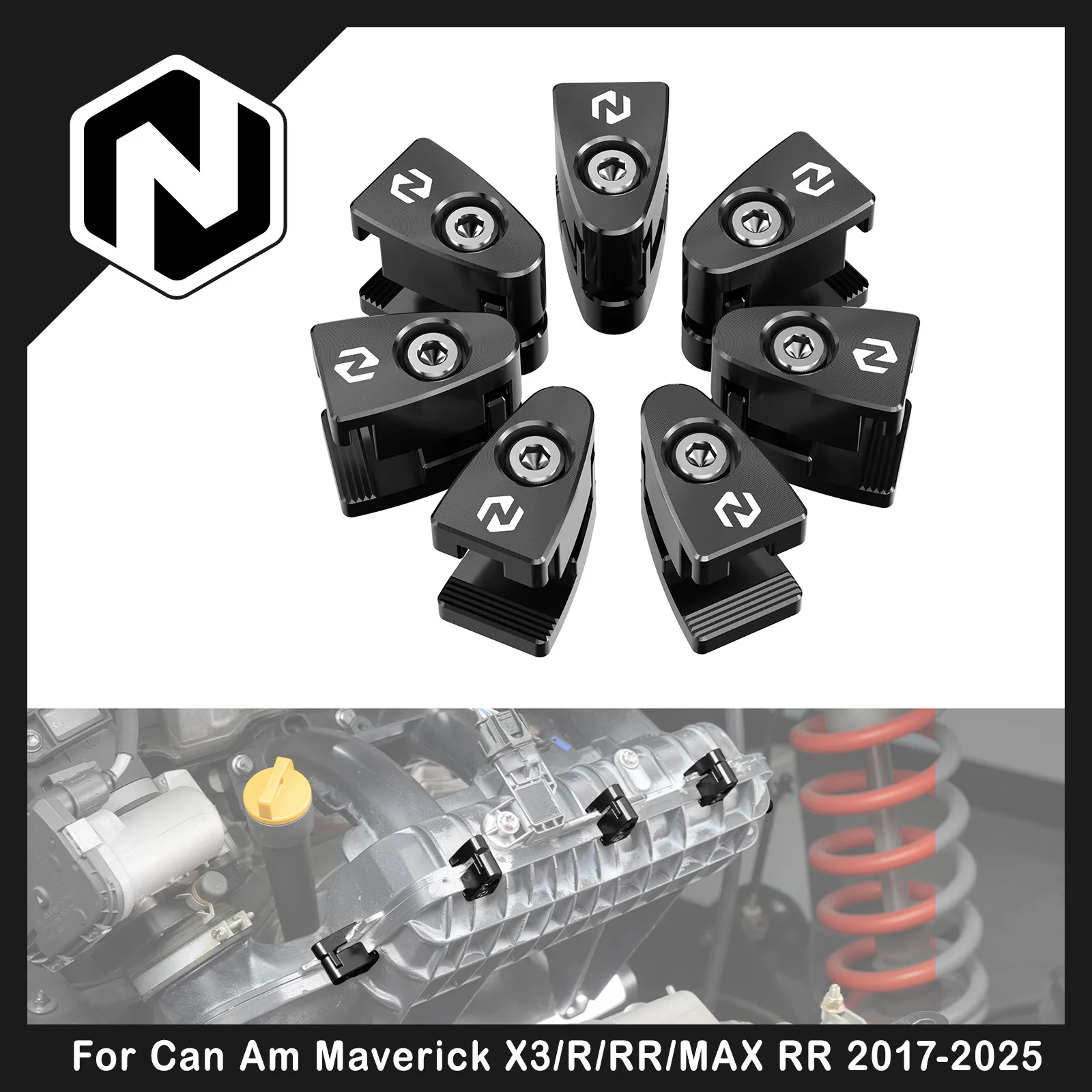 NICECNC For Can Am Maverick X3 2017-2025 Intake Manifold Reinforcement Bracket R RR MAX R MAX RR UTV Aluminum Replaces 420867347