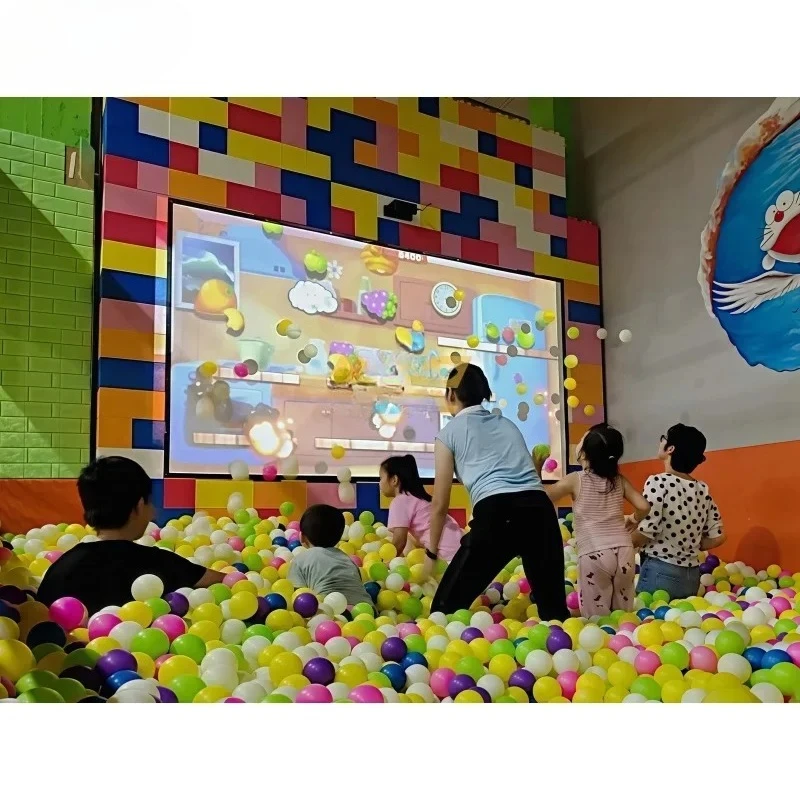 Wall-mounted All-in-one Smash Ball Wall Games Interactive With 85-inch Touch Screen Balls Smashing Interactive Game