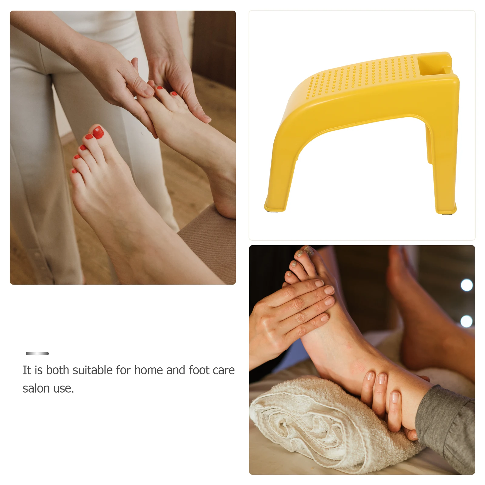 

Pedicure Stool Salon Nail Bathroom Stools Portable Footstool Chair Rest Plastic Sole Massage