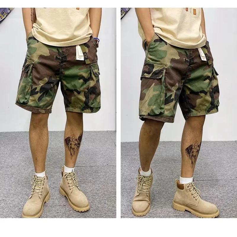 DulCamSolomon-Short cargo en coton pour homme, pantalon court militaire, multi-poches, décontracté, été, nouveau, 2023