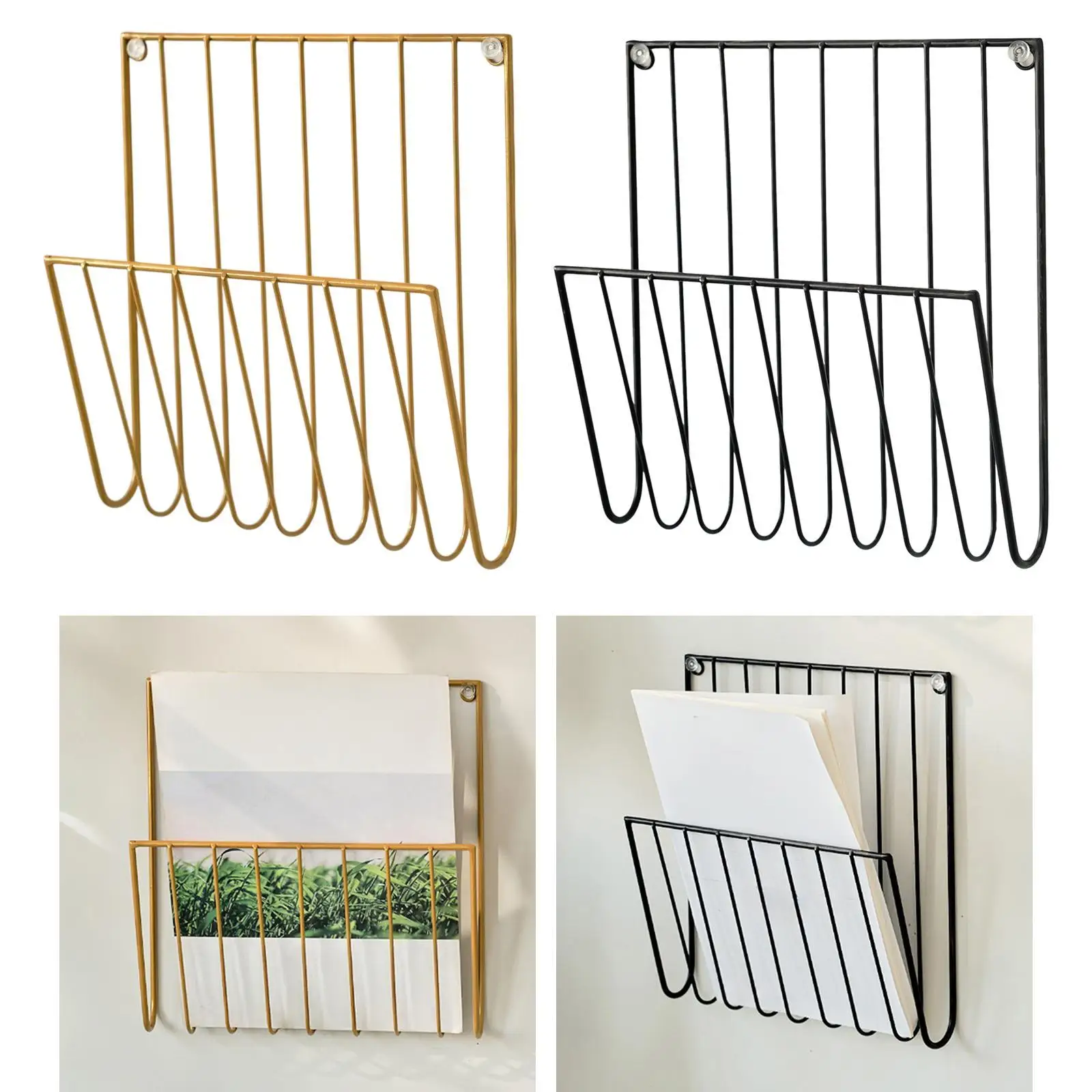 Magazine Rack Multifunctional Home Office School Wall Mount File Holder Storage for Folders Documents Letters Brochures Papers
