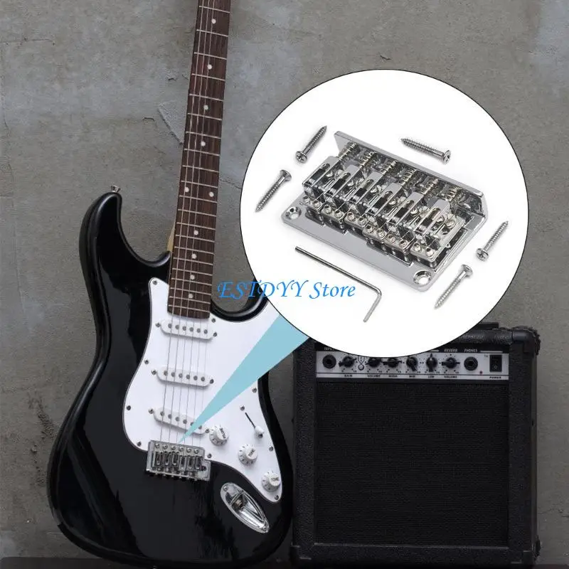 G6DE 6 String Electric Bass Guitar Fixed Bridge Double Channel Zinc Alloy Guitar Hardtail Bridge Suitable for Playabilitys